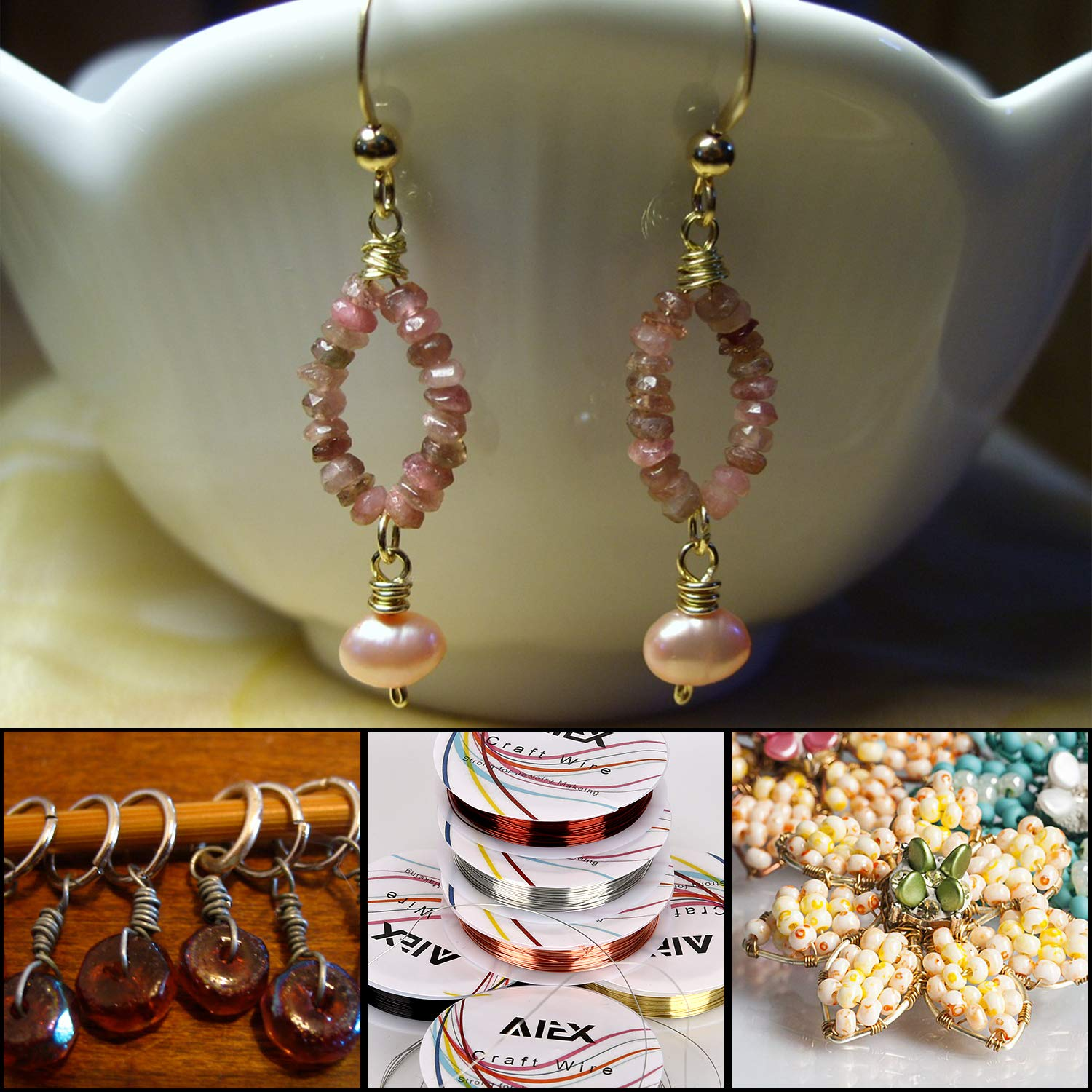 AIEX 6 Rolls 26 Gauge Tarnish Resistant Bare Copper Jewelry Wire for Crafts Beading Jewelry Making Supplies image number 5