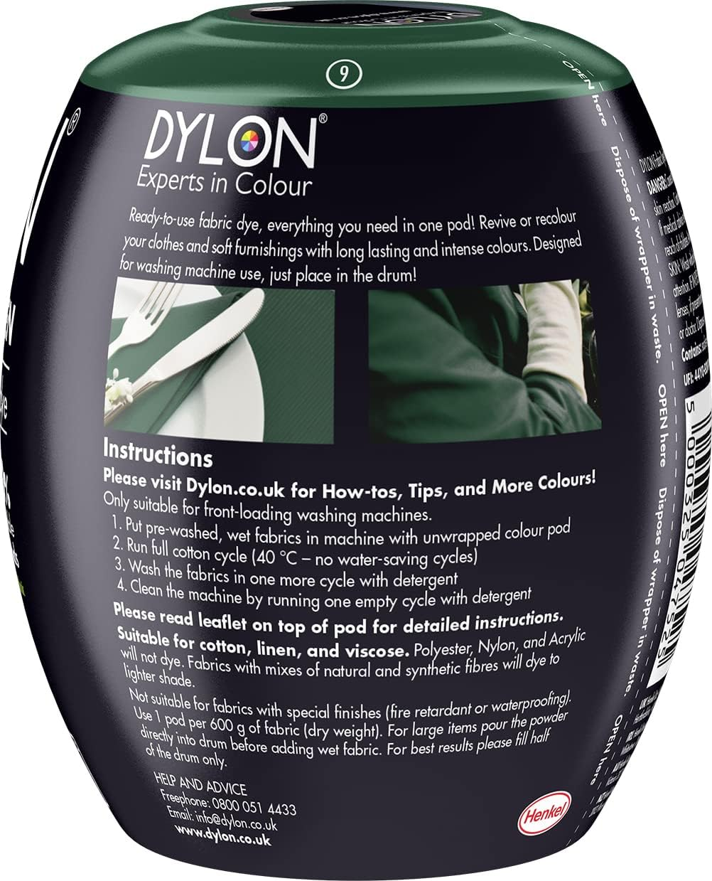 Dylon 350G Machine Dye Pod, Forest Green - Forest Green image number 4