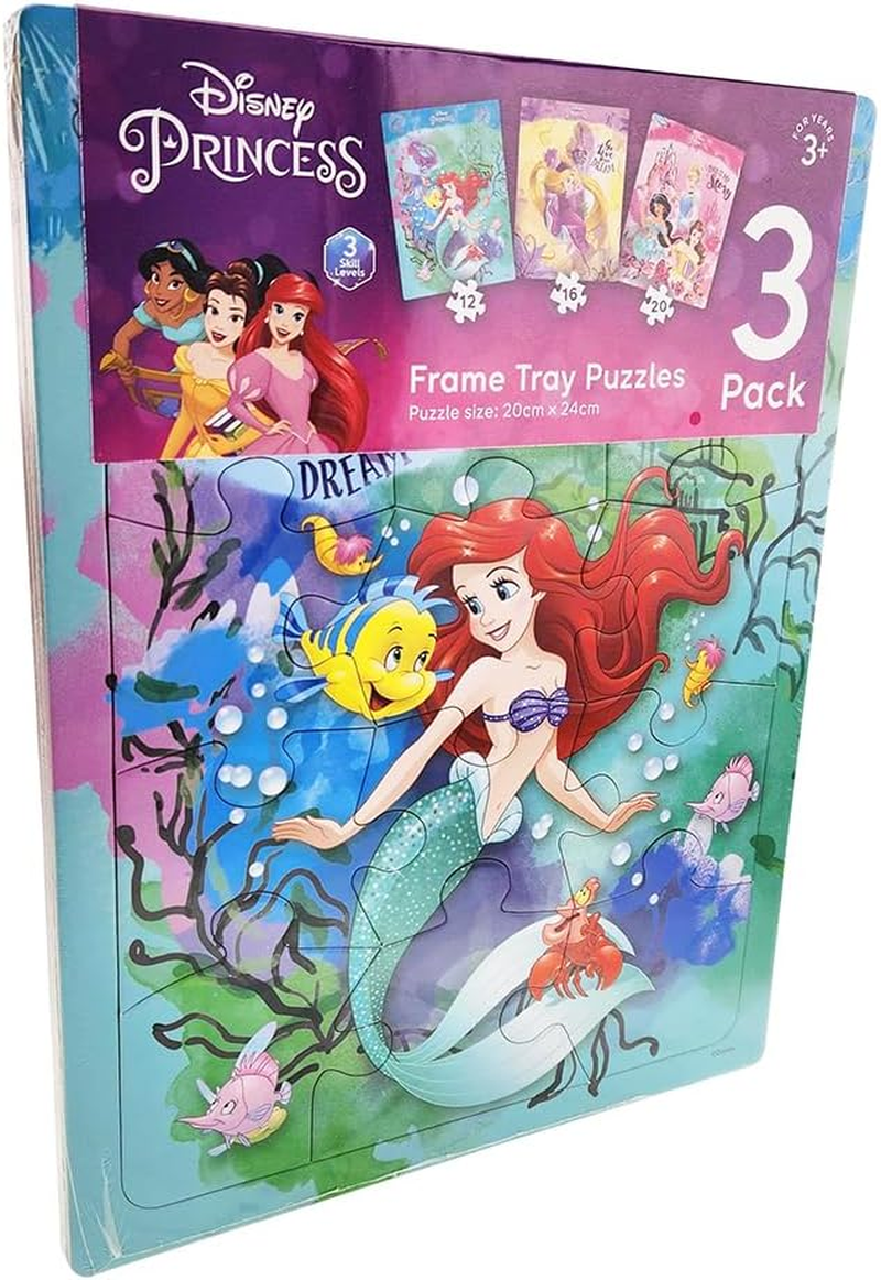 MJM Australia Crown Disney Princess Frame Tray Puzzle 3-Pack image number 1