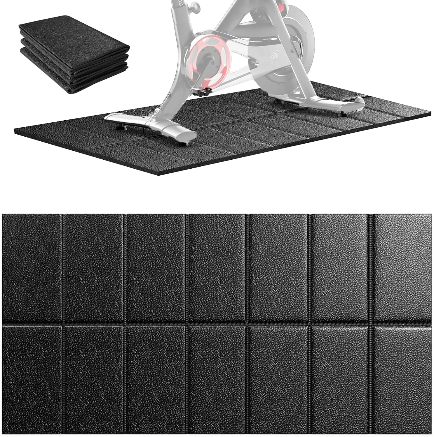 Omiention Exercise Equipment Mat, 67 X 24 Inch, Heavy-Duty Gym Floor Protector with Noise Reduction, Black image number 3