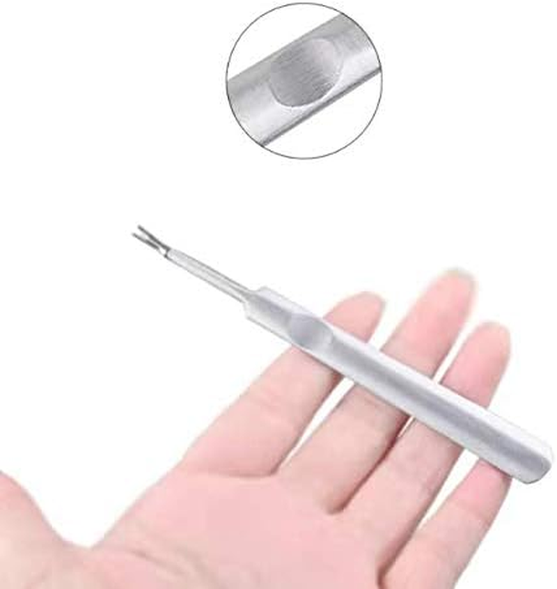 KDDOM 2 Pcs Stainless Steel Cuticle Pusher Remover Dead Skin Fork Trimmer Professional Cuticle Trimmer image number 4