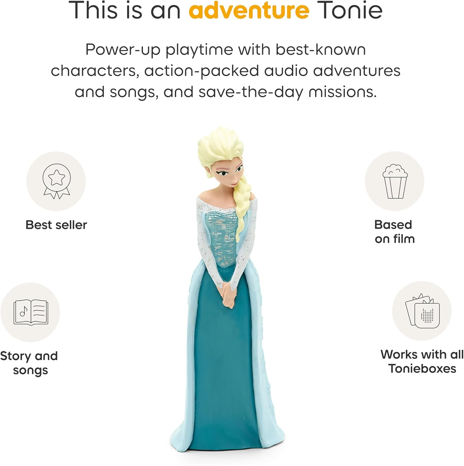 Tonies Elsa Figurine from Disney'S Frozen - Includes 1 Story and 4 Songs for Toniebox Screen-Free Audio Player - Ages 3 and Up image number 2