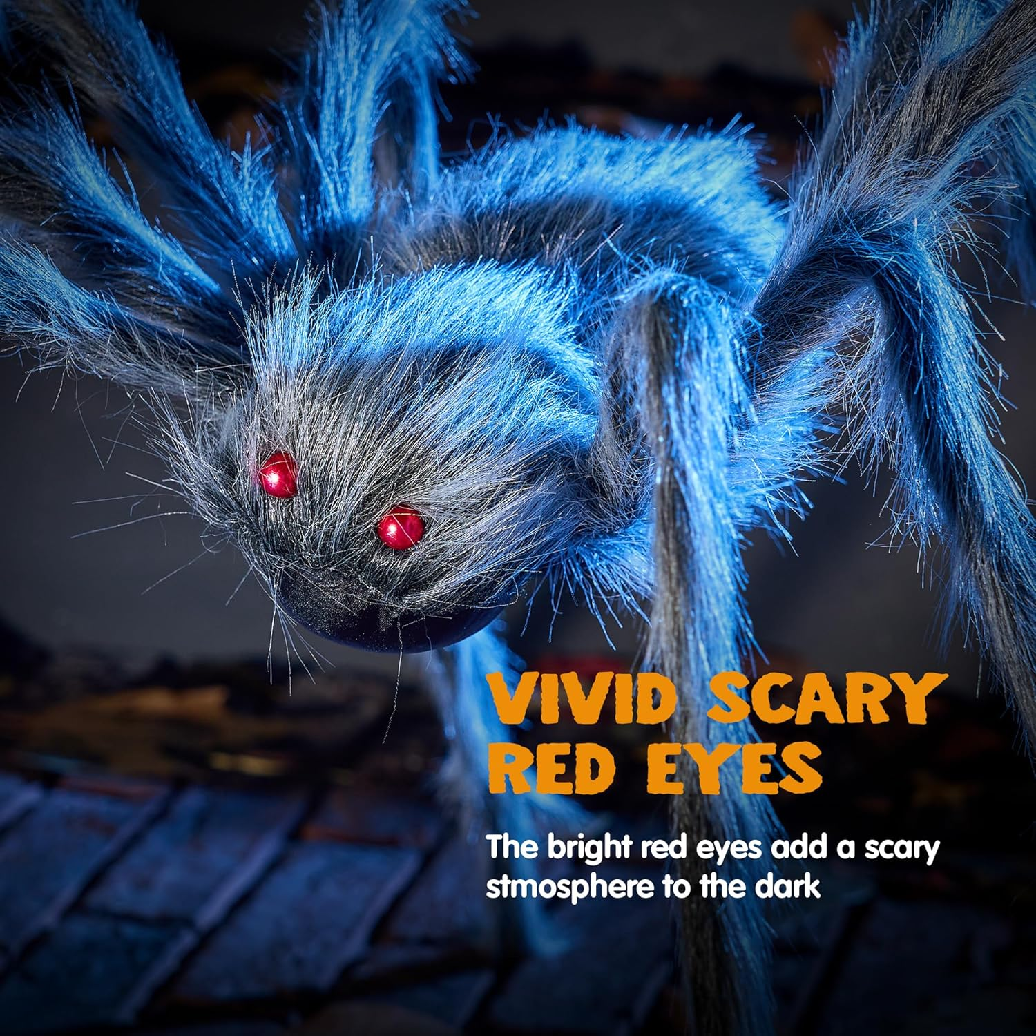 JOYIN Halloween Outdoor Decorations Giant Spider, Scary Large Spider Props for Yard Lawn Halloween outside Decor and Indoor Party Decor, Gray (Standing Height Is 15 Inches) image number 6