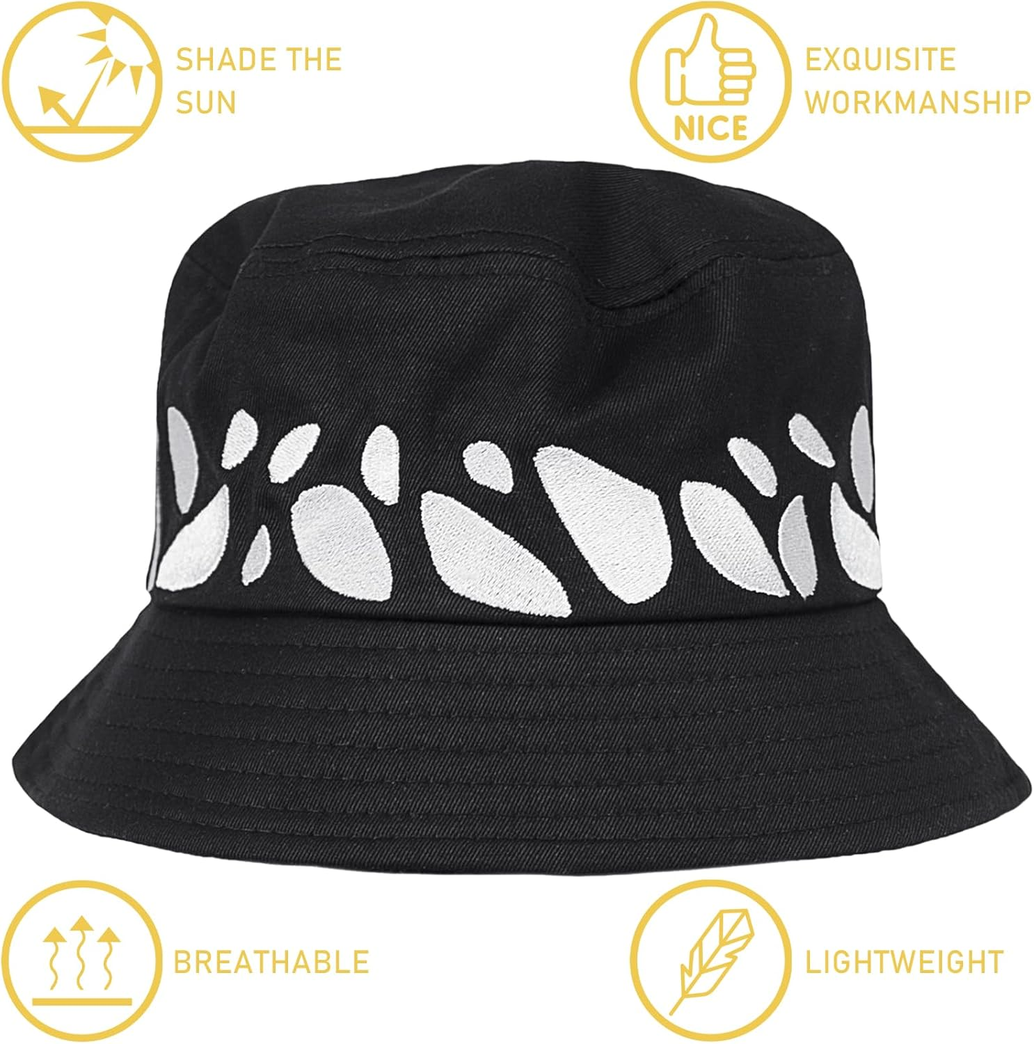 Novel Style Bucket Cosplay Hats Inspired for Men Women Fishing Hat and Summer Protection Hat | 360 Degree Outdoor Beach | UV Protection | Black, Black, One Size