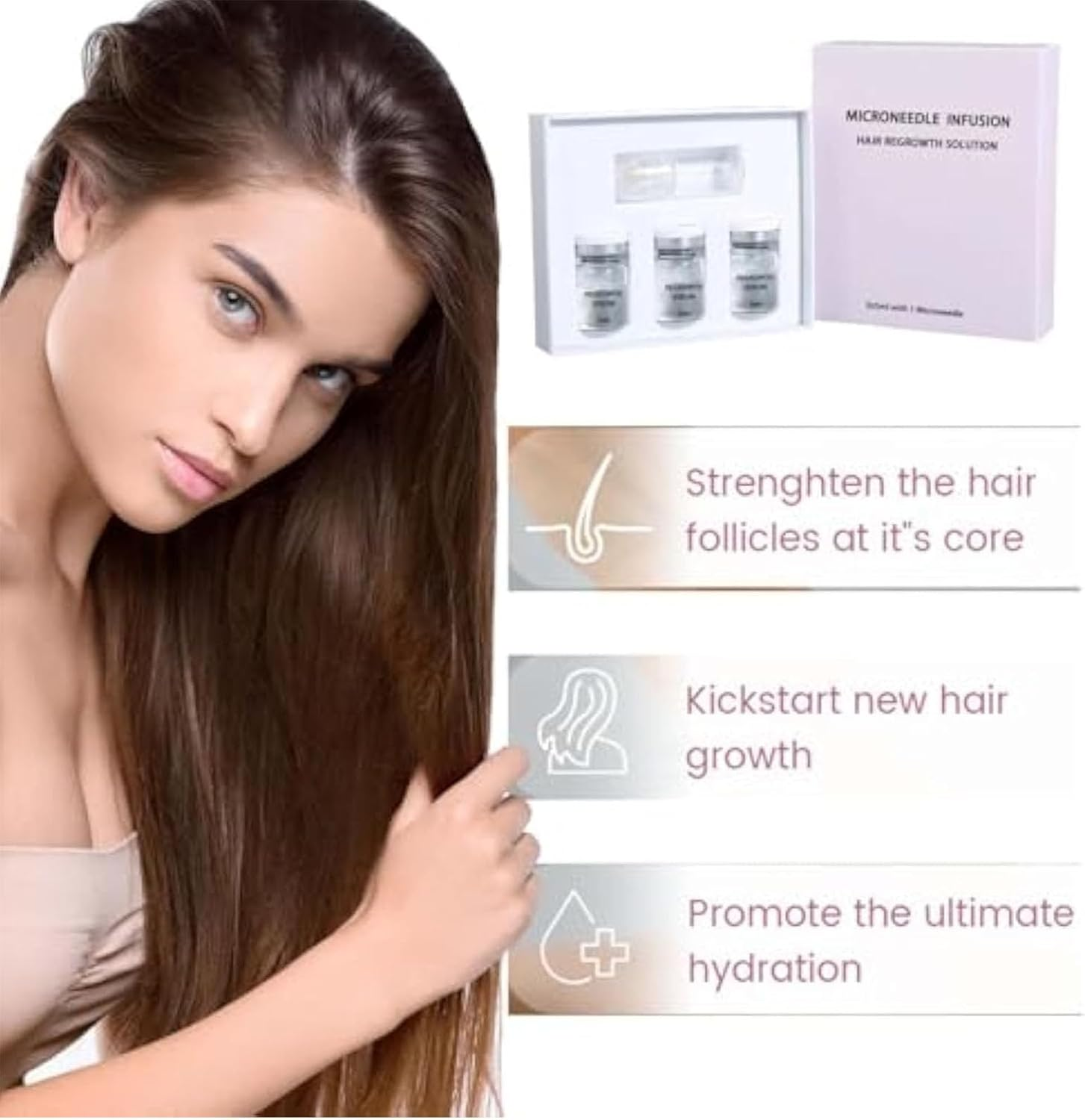 Alphainfuse Hair Regrowth System, Painless Microneedle Infusion Hairregrowth Solution, Scalp Nourishing Oil, Damage Repair, Loss Prevention, Enhances Thick Hair for Men Women (Typeb)