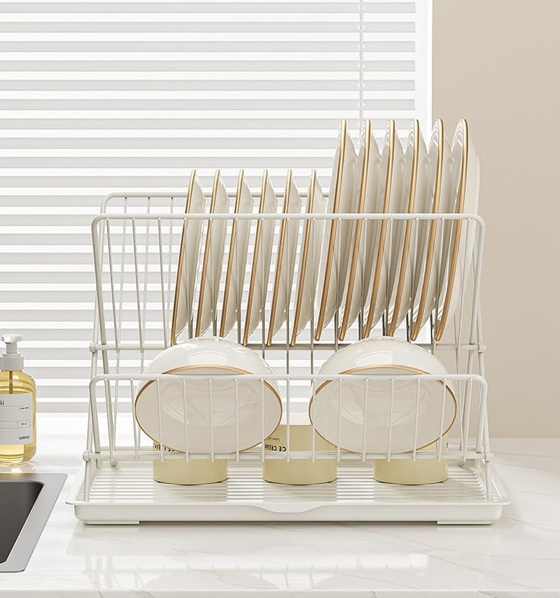 Roll up Dish Drying Rack, over Sink Multipurpose Foldable, Kitchen Sink Accessory (White, 2 Layer) image number 3