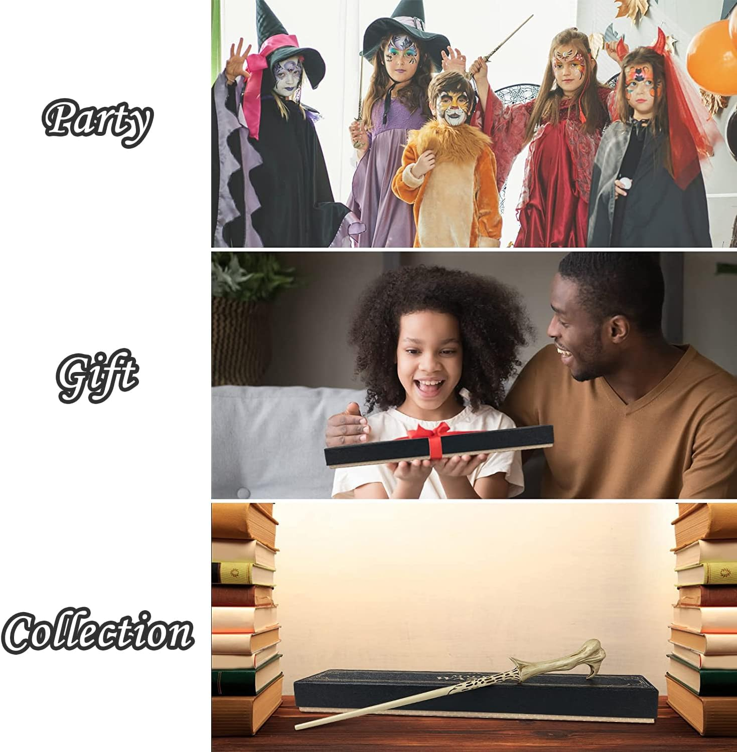 Magic Wand Wizard Wands for Kids and Adult, Witch Toy Witchcraft Collection, Costume Accessories Party Favors with Gift Box image number 6