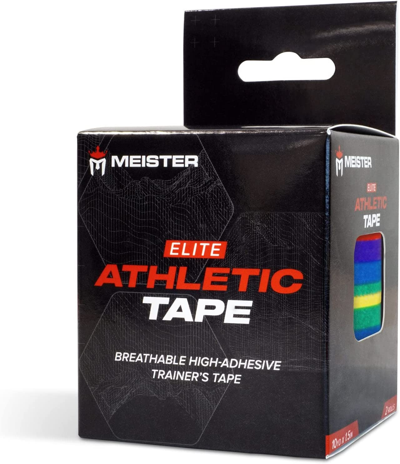 Meister Elite Athletic Tape - Breathable High-Adhesive Trainer'S Tape - 2 Roll Pack - Pride Flag - Pride Flag image number 2