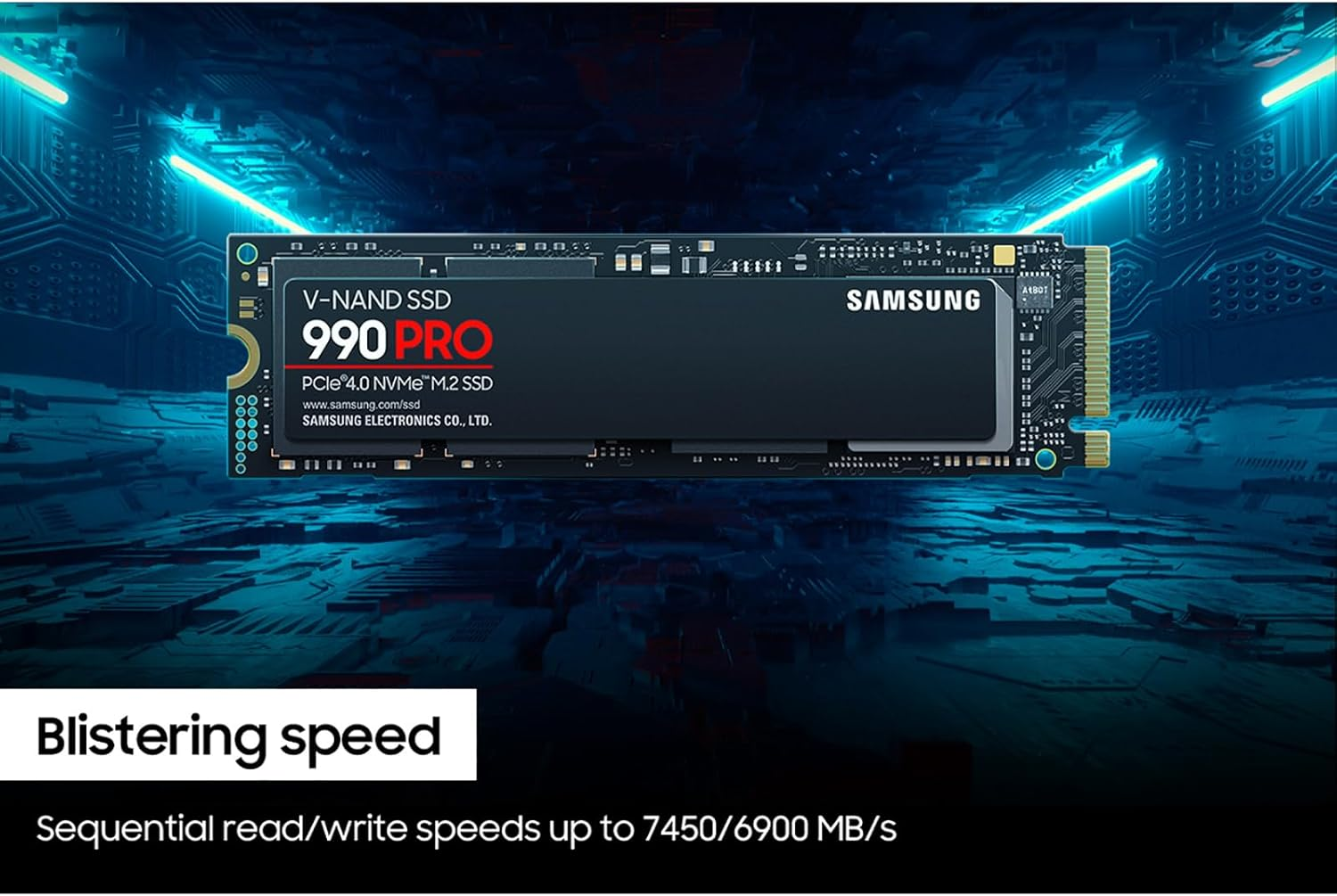 Samsung 990 PRO SSD Nvme M.2 Pcie Gen4, M.2 2280 Internal Solid State Hard Drive, Seq. Read Speeds up to 7,450 Mb/S for High End Computing, Gaming, and Heavy Duty Workstations, MZ-V9P2T0B/AM image number 1