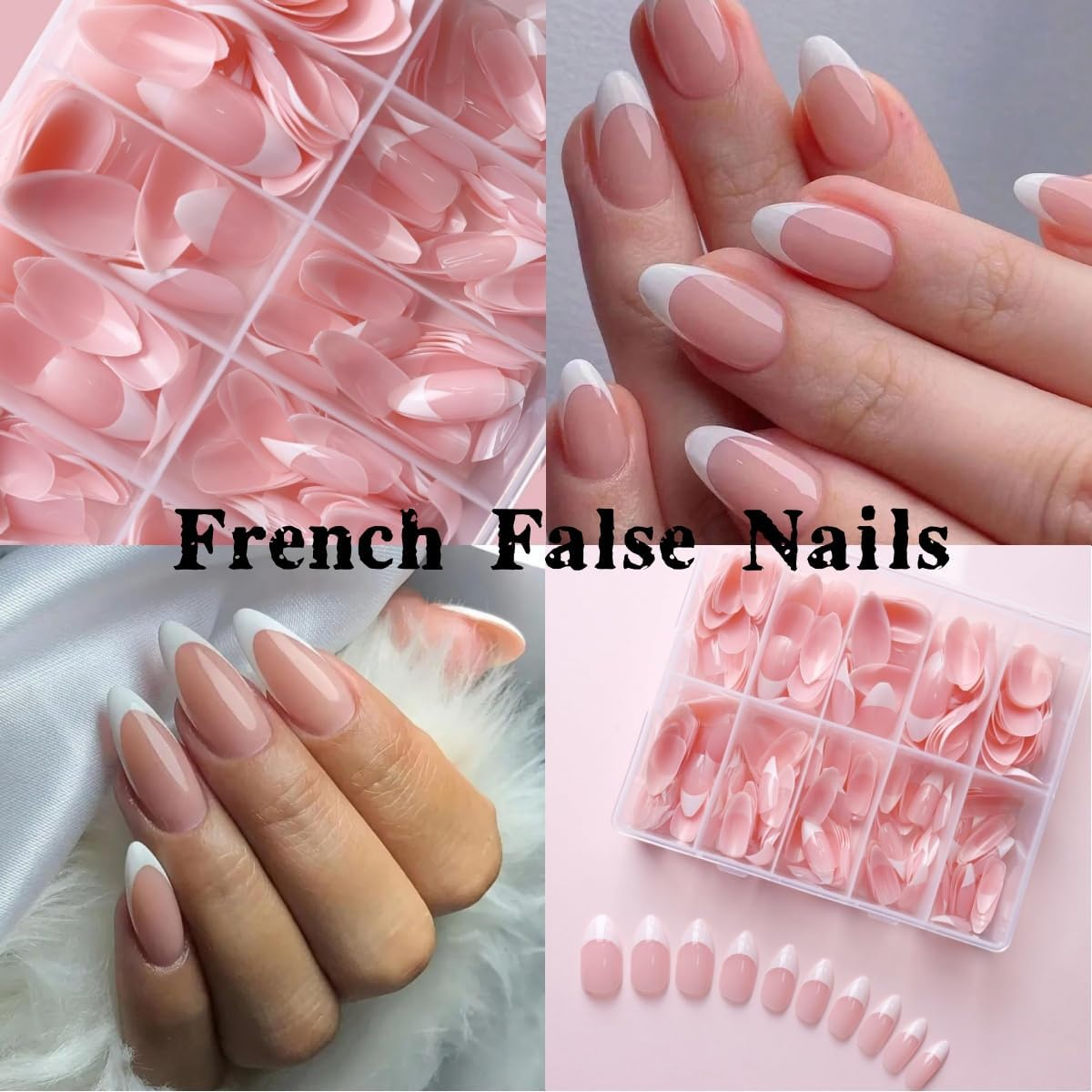 The 120-Piece Short Oval French False Nail Patch Set Is Suitable for Women and Girls，Nude Fake Nails with Jelly Adhesive Tabs for Women Girls Nails Art image number 6