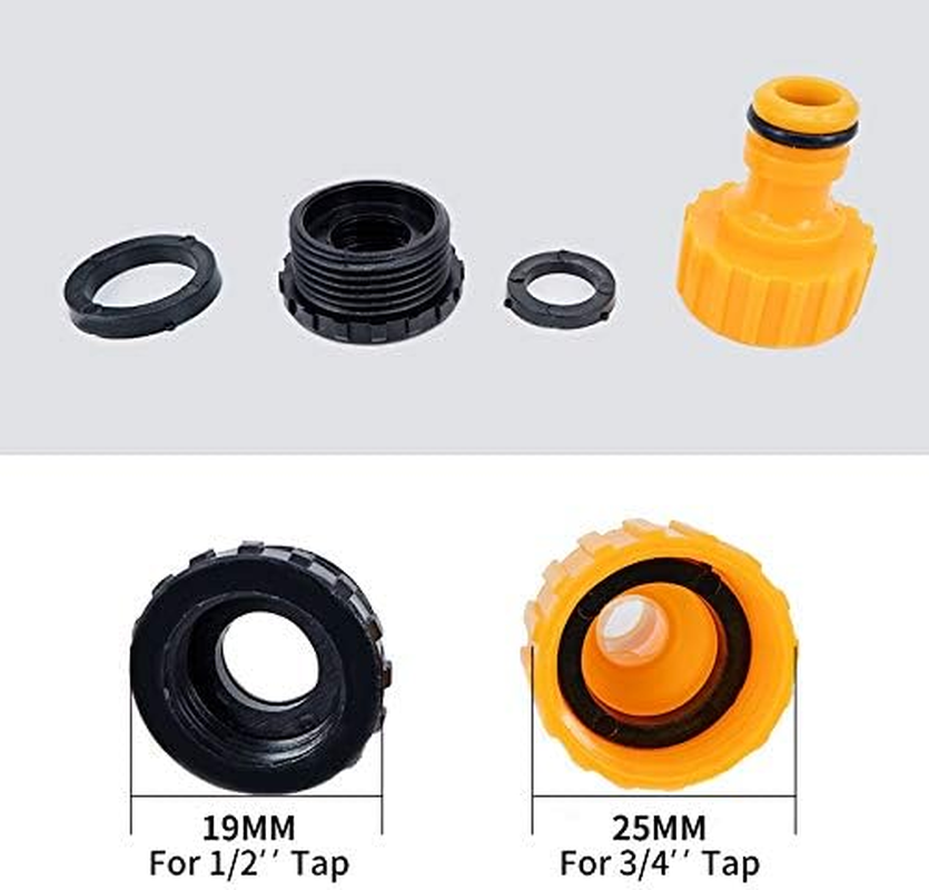 Lvzhen Set of 4 Garden Hose Connectors Set Hose Tap Connector Hose Fitting Starter Set- 2In1 Threaded Tap Connector Hose Waterstop Connector Hose End Quick Connector Hose Nozzle image number 4