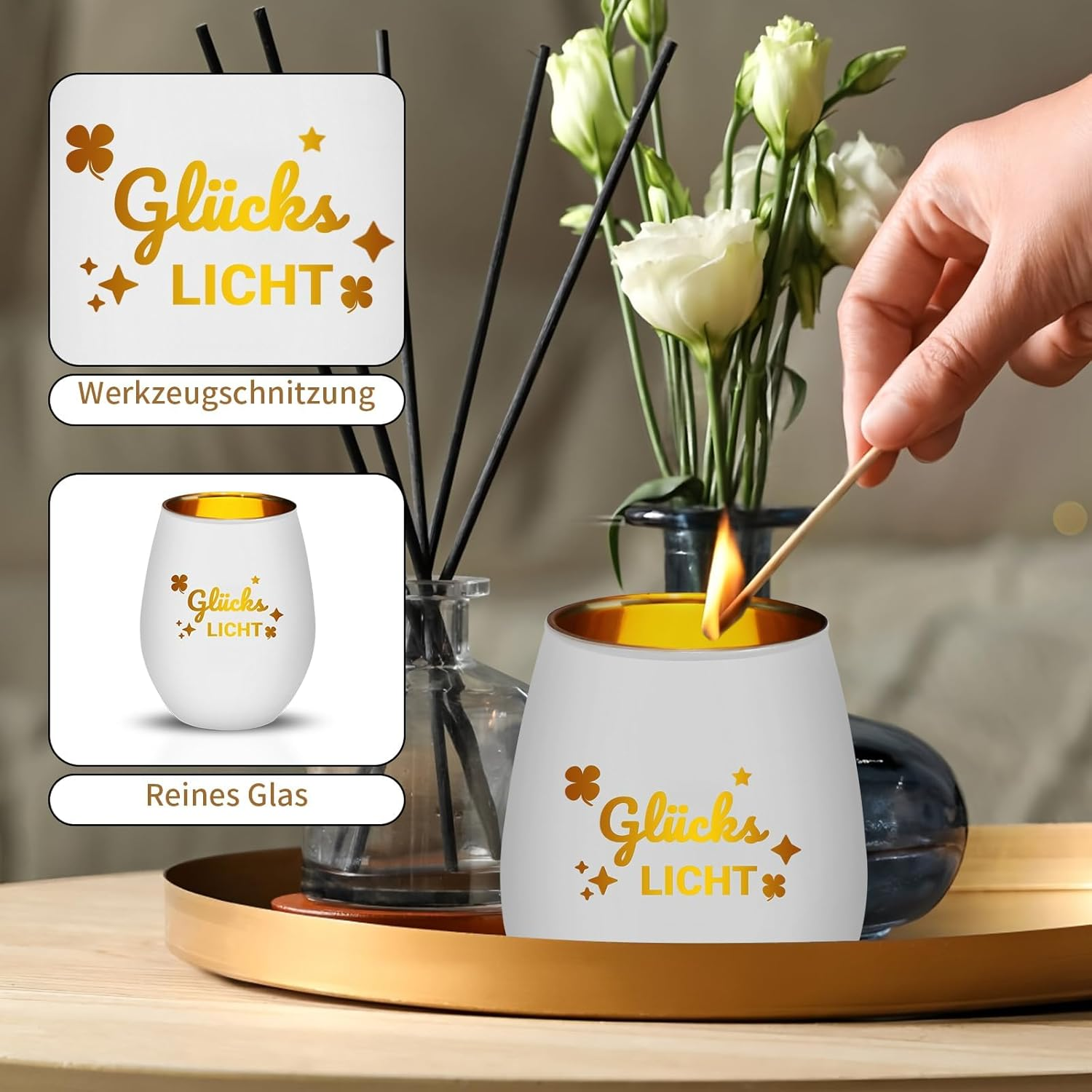 Lucky Light Tea Light Lantern with Engraving, Gifts for Women Lucky Light image number 4