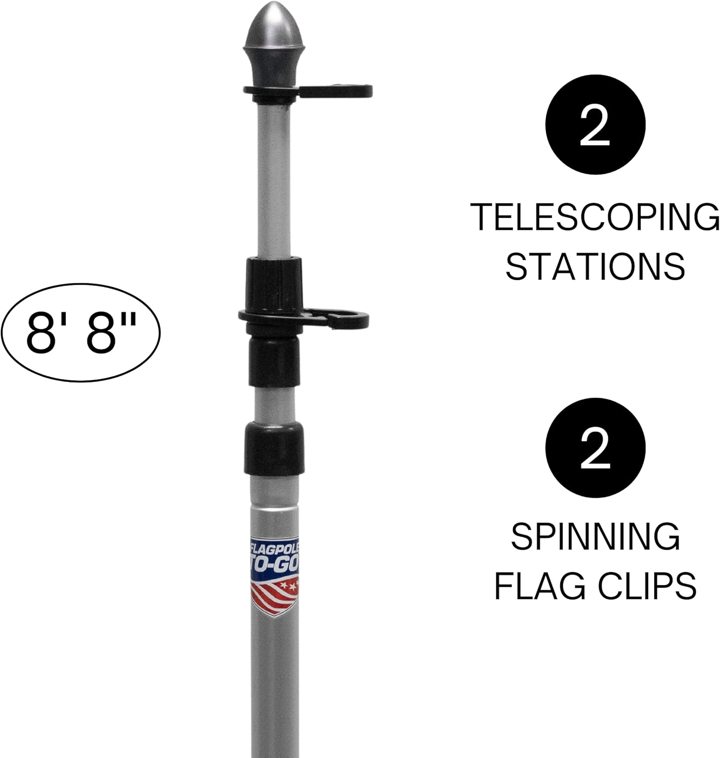 Portable Telescopic Aluminum Flagpole image number 4