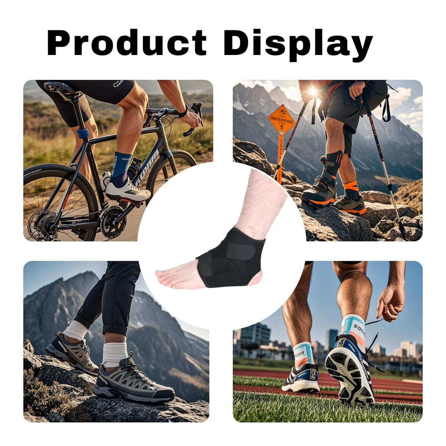 Ankle Brace, Advanced Adjustable Ankle Support Brace, Unisex One Size Fits Most Ankle Stabilizer with 3 Adjustable Straps, Ideal for Sports, Injury Recovery, Foot Support, and Pain Relief image number 2