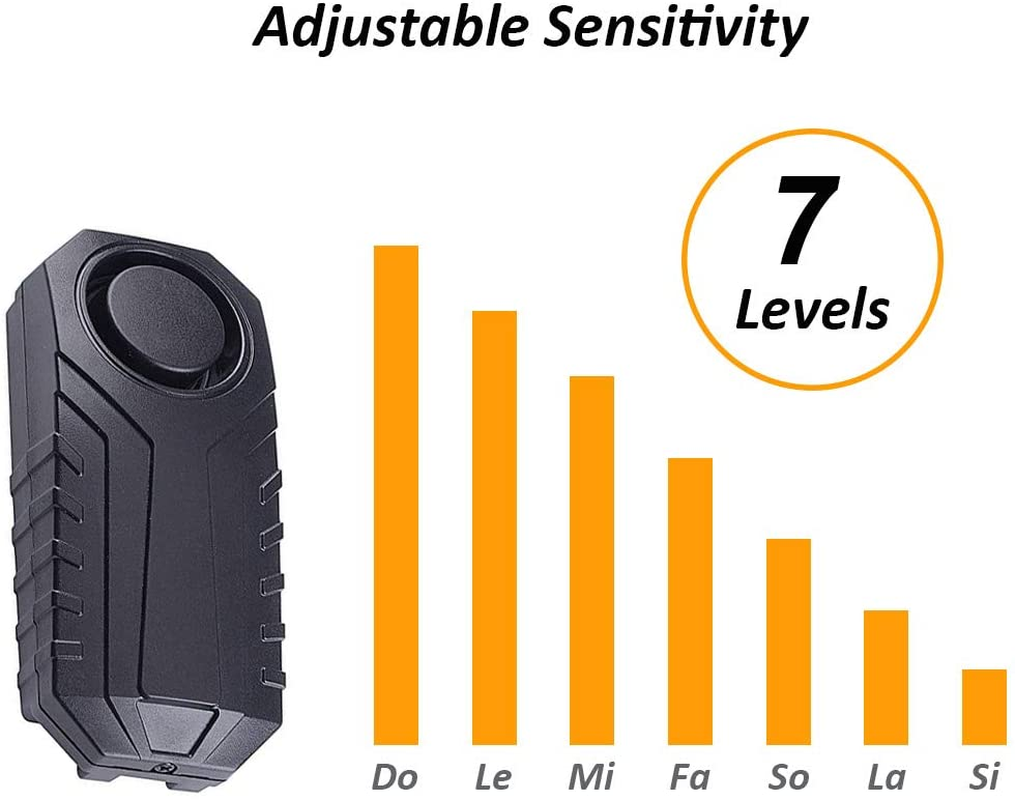 Mengshen Wireless Motorcycle Bicycle Alarm, Security Anti-Theft Alarm with Remote Control, IP55 Waterproof, 113 Db Super Loud (Black) image number 1