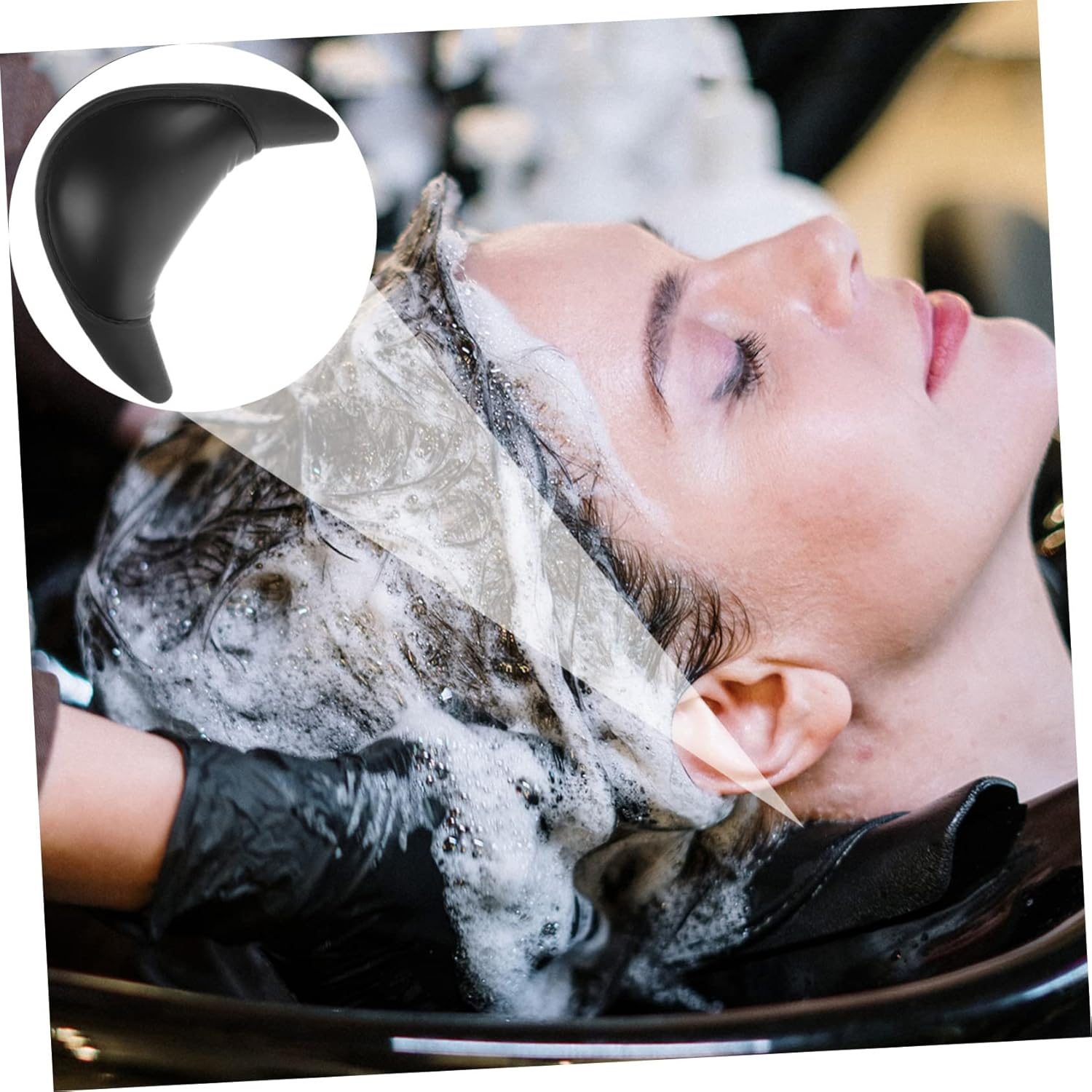 Healvian Non-Slip Silicone Shampoo Neck Rest Pillow, Soft U-Shaped Hair Wash Cushion for Salon and Home, Universal Fit Hair Washing Basin Support Pad image number 6