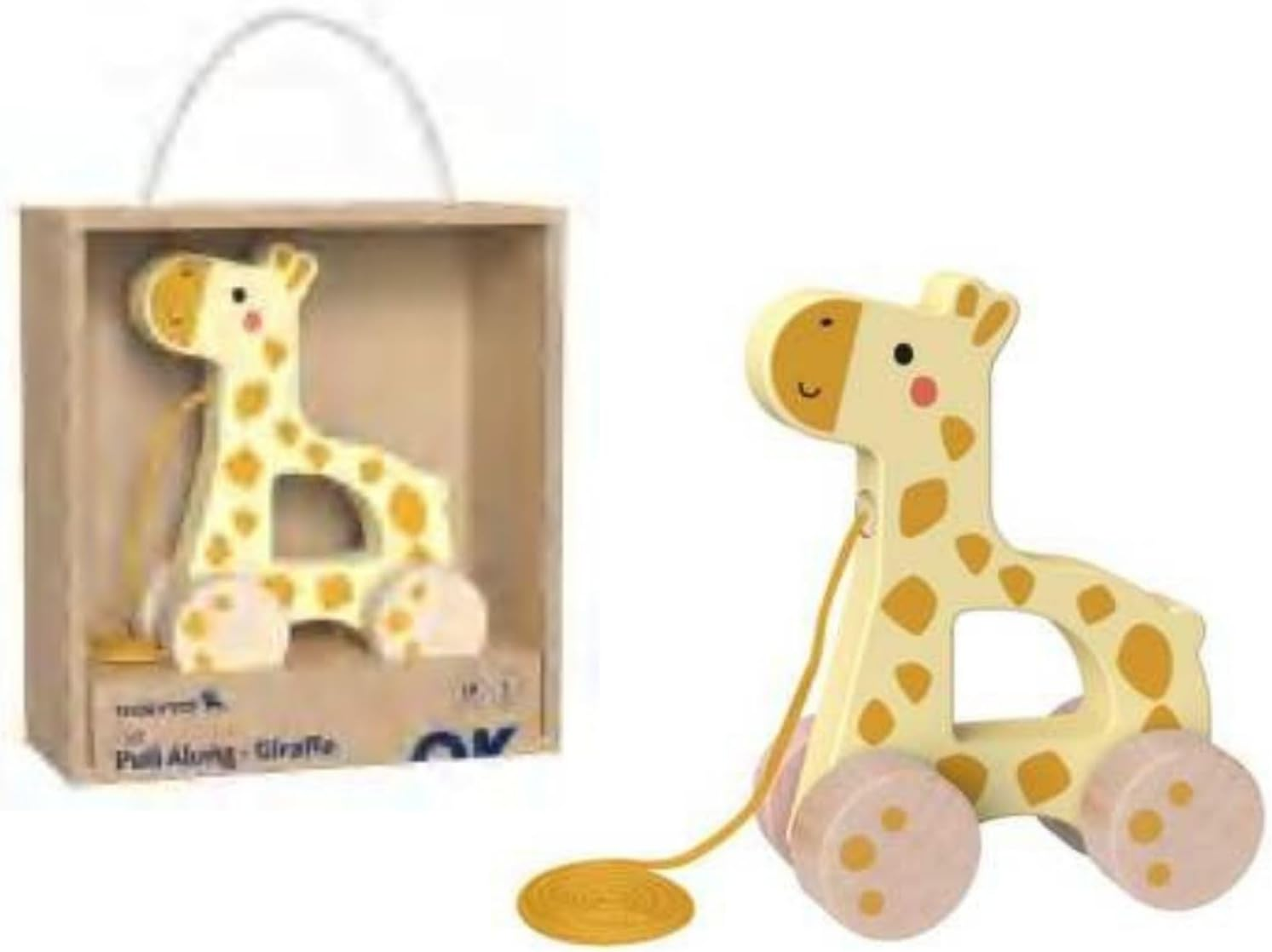 Tooky Toy My Forest Friends Pull along - Giraffe - Woodland-Themed Wooden Pull Toy image number 5