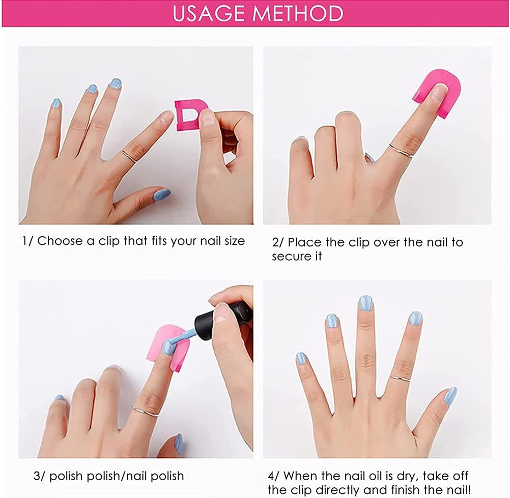 26 Pcs (10 Sizes) Nail Protector Holder, Nail Art Tool for Shield Finger Spill-Proof, Reusable Soft Plastic Shield Protector Tools for Women DIY Manicure image number 2