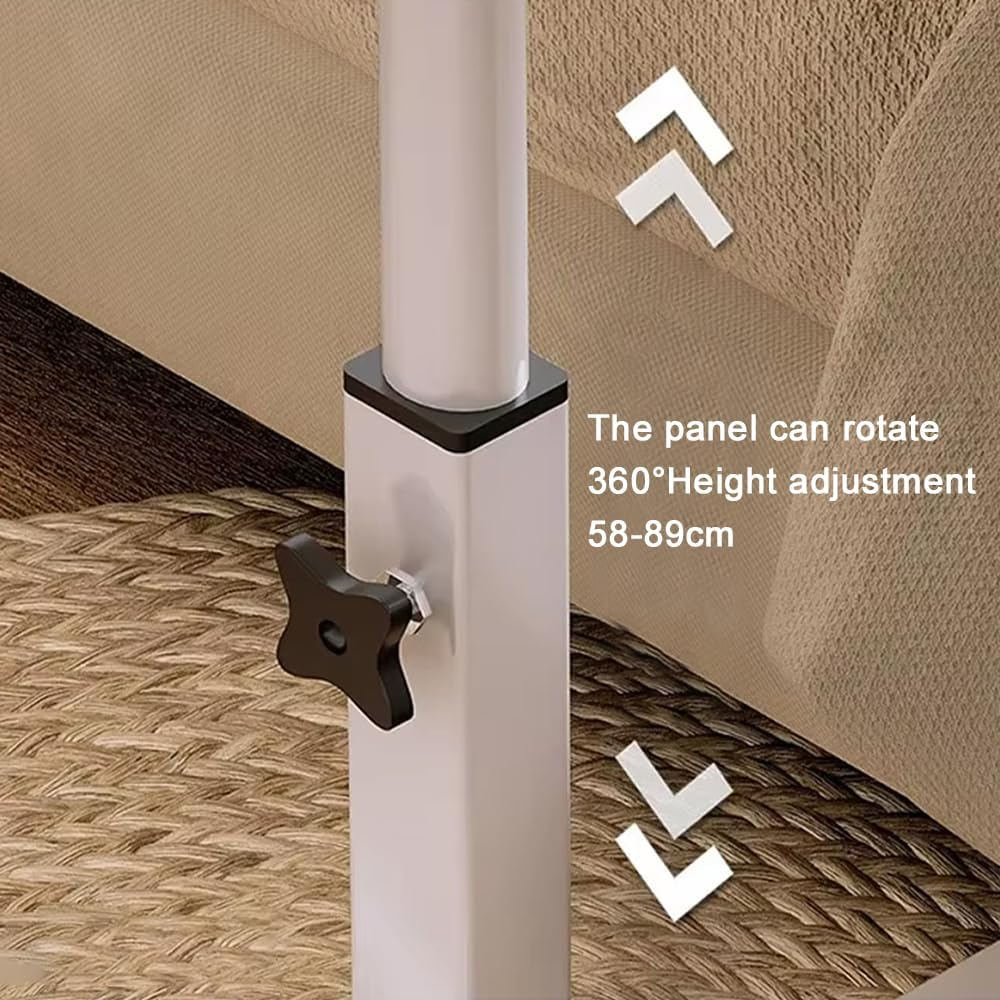 Mobile Overbed Table with Wheels, Height Adjustable Laptop Table with Shelf, Portable Rotate 360 ​​Degrees Home Office Desk Computer Standing Desk Cart with Tray for Work Study Reading (Black) image number 1