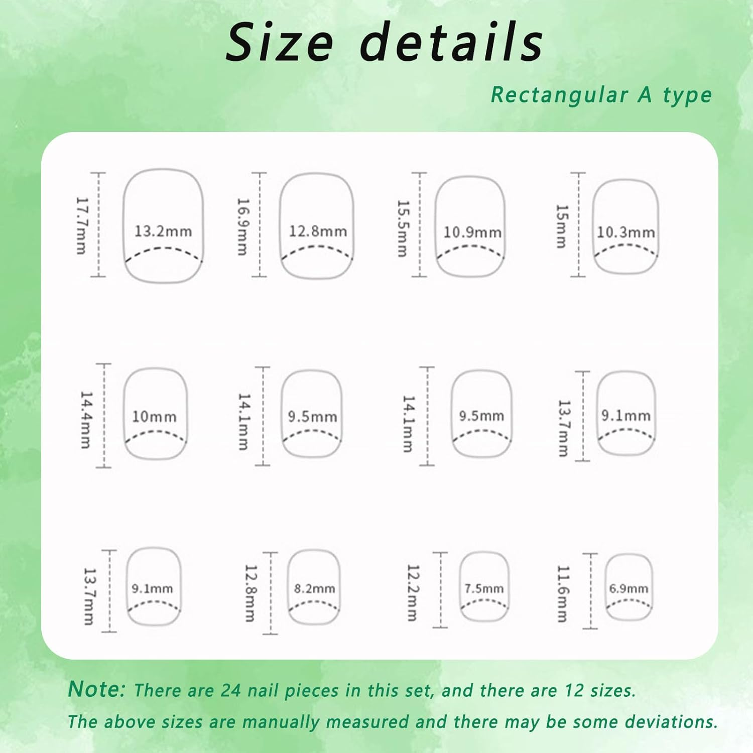 Square Press on Nails Short Cute Floral Nails Acrylic False Nails with Rainbow Flower Designs Artificial Nails Press Ons Reusable Glue on Nails for Women and Girls 24 Pcs image number 4