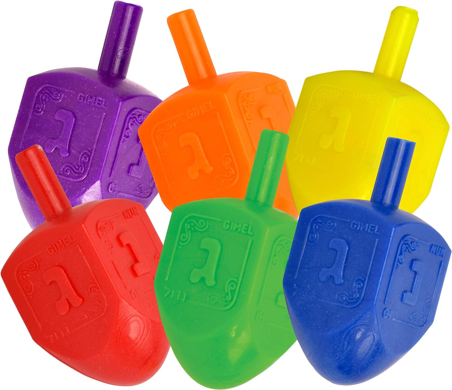 100 Medium Dreidels - Assorted Colors - Classic Chanukah Spinning Draidel Game and Prize - Bulk Value Pack - by Izzy 'N' Dizzy image number 4