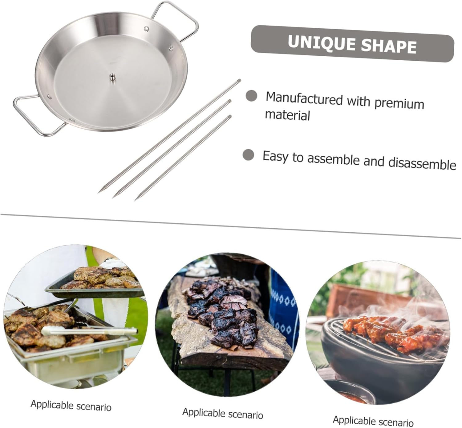 Toddmomy Stainless Steel Chicken Roast Pan with Removable Skewers Vertical Grill Holder for Even Roasting Household BBQ Skewer Rack for Camping and Outdoor Barbecue