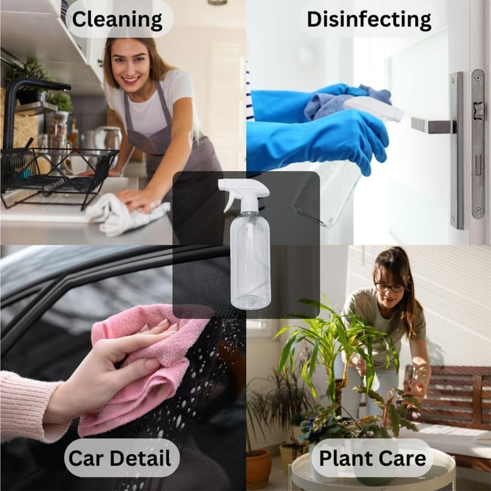 Plastic Spray Bottles - 200ML Empty Spray Bottles for Cleaning Solutions,Pet, Essential Oils, Hair, Cooking - Mist/Stream Water Bottle image number 6