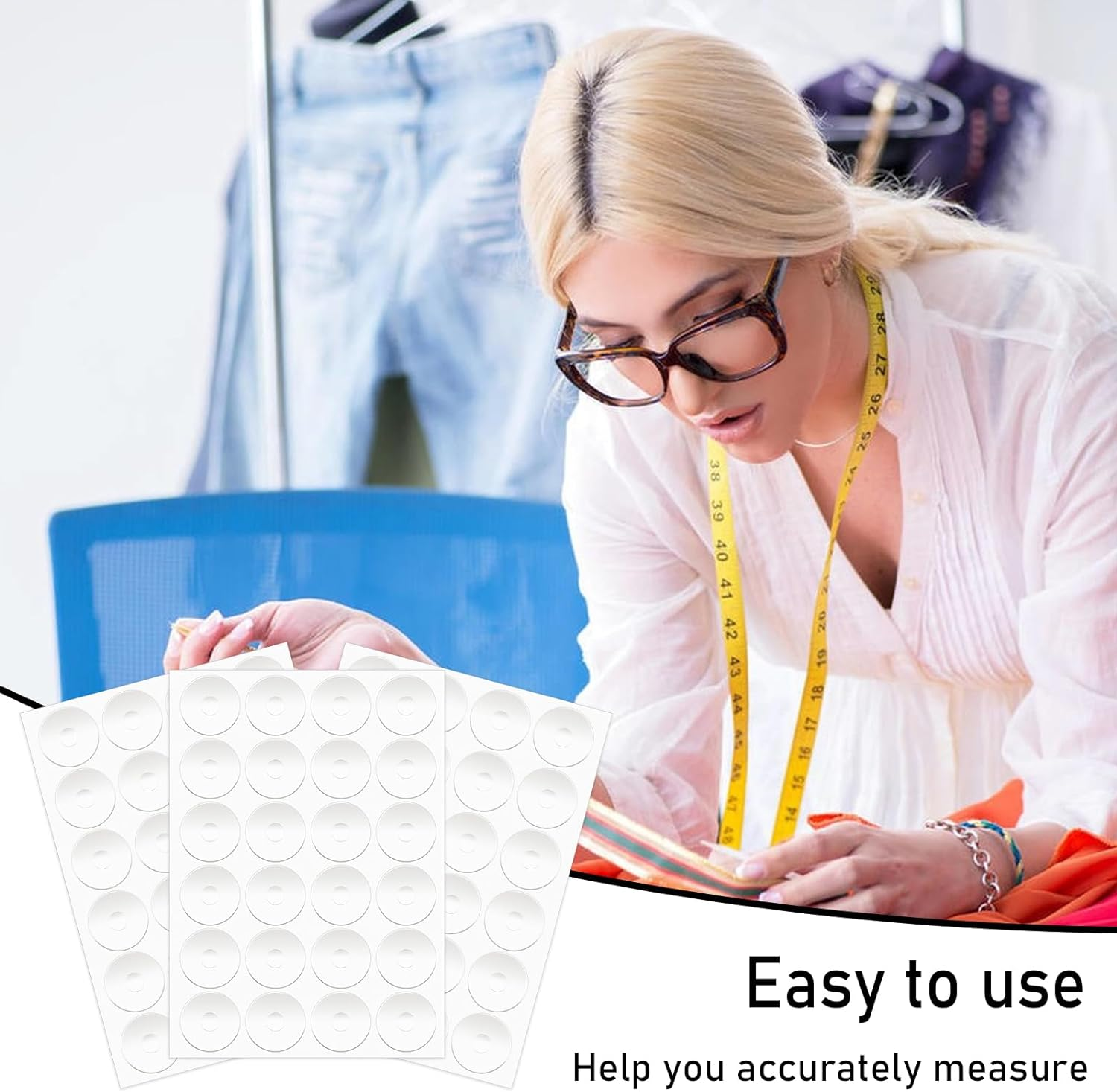 72Pcs Non-Slip Silicone Grips for Quilt Templates, Quilting Rulers, Sewing Rulers - Adhesive Backing Rings image number 5