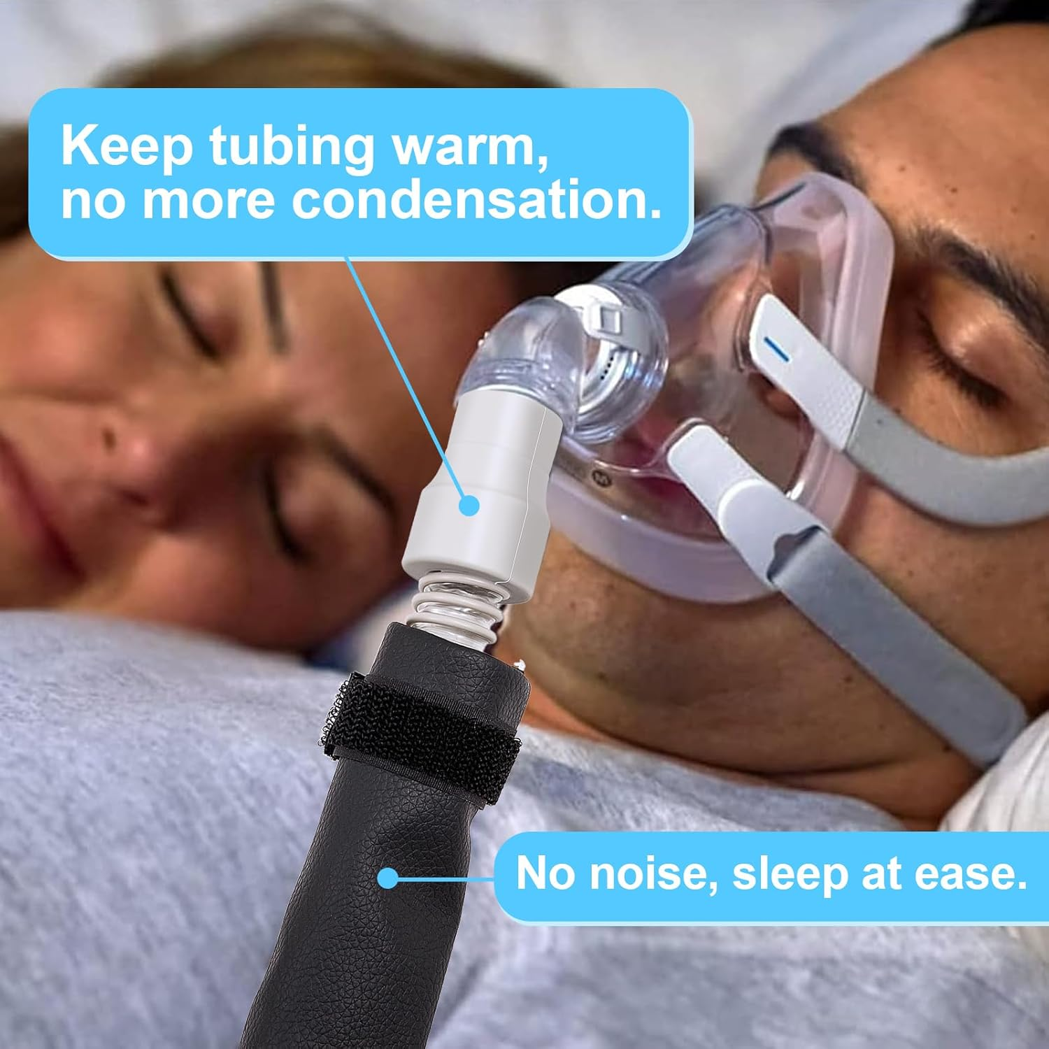 6.3Ft CPAP Hose Cover for Resmed Climatelineair Airsense 10 & 11, Cat Proof CPAP Tube Cover, Full Zippered Insulator Wrap Prevent Rainouts CPAP Hose Cover, Double-Sided Hose Wrap for Heated Tubing image number 2