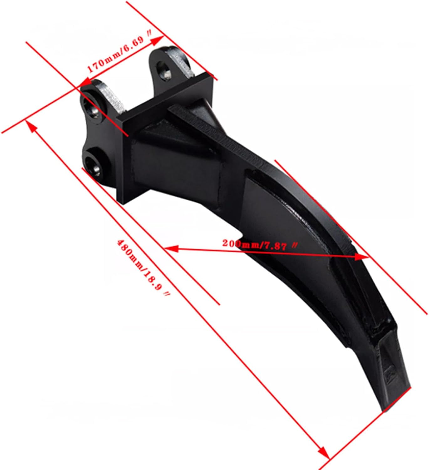 Jiawu Mini Excavator Attachments Ripper, Single Hook Backhoe Scarifier, Hook Ripper Teeth for 1-1.5 Ton Mini Excavators, 3.54" Span, 3.46" Center Wheelbase, 0.98" Pin Hole