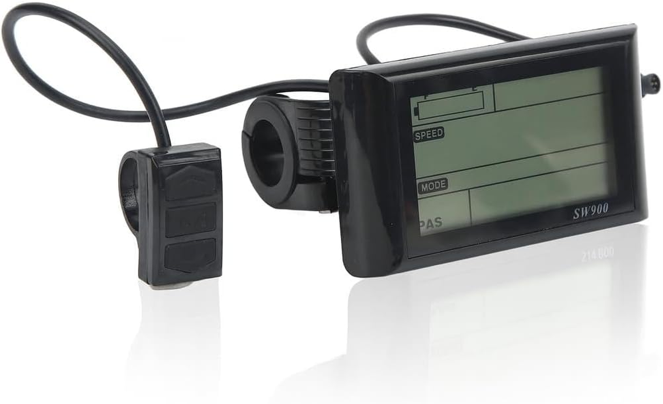 Changor Electric Bike LCD Display, SW900 Waterproof Connector Compact Lightweight LCD Display Meter, Rad Power Bike LCD Display Upgrade Replacement for Electric Bicycles Scooters, 22.5/25.4/28.6Mm image number 1