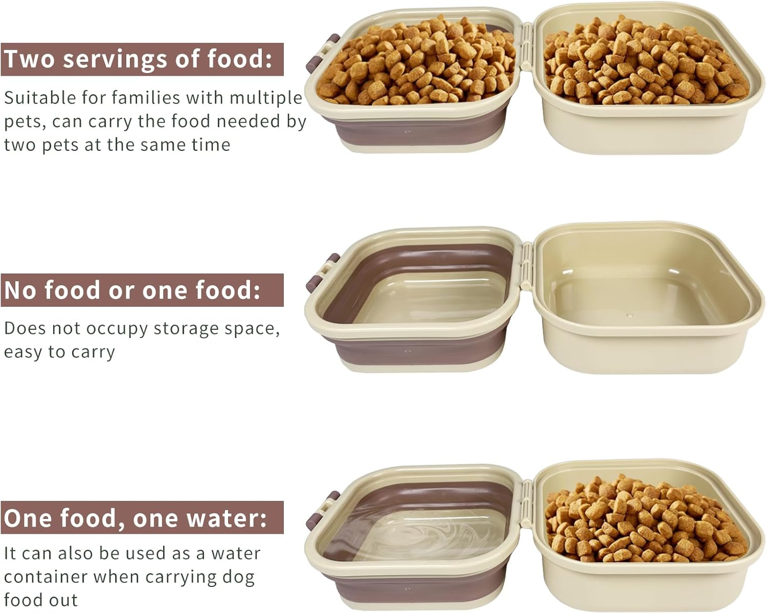 Collapsible Dog Water Bowl, Portable Dog Bowl for Traveling, 2-In-1 Pet Food and Water Feeder - Travel Dog Bowls with Lid for Walking, Traveling, Camping and Hiking - Green image number 7