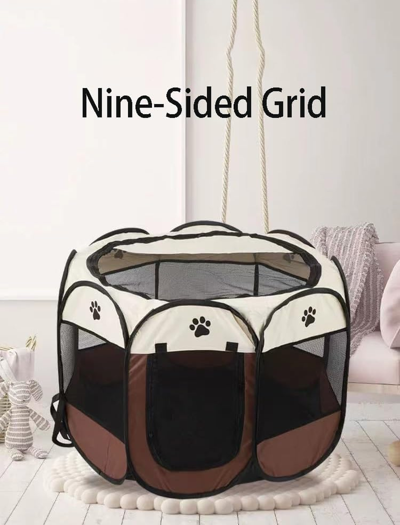 Portable Pet Pen, Collapsible Pet Exercise Tent, Indoor Outdoor Pet Pen for Small Dogs Dogs Cats Rabbits Kennel House Playground, Indoor Outdoor Travelling Camping Use ( Color : a , Size : 91*91*58Cm image number 5