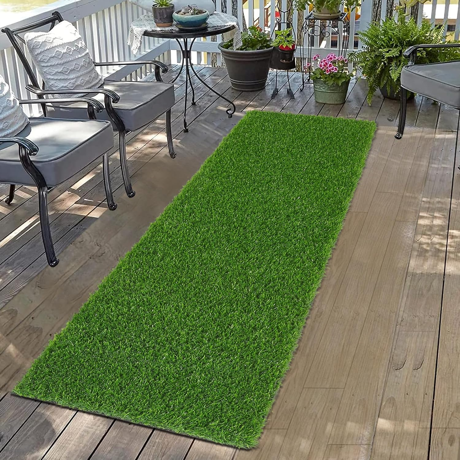 Bsmathom Artificial Grass Turf, 2X10Ft Synthetic Lawn for Indoor Outdoor, Fake Grass Turf for Balcony Garden Lawn Landscape image number 2