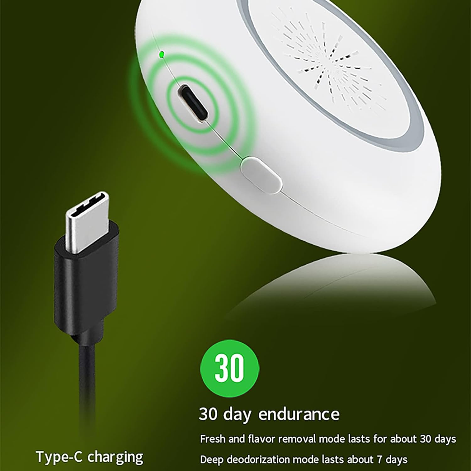 Roseflower Mini Cat Litter Deodorizer, USB Powered Pet Odor Eliminator Machine, Car Odor Eliminator Machine, Rechargeable Refrigerator Smell Remover, Unscented Dust-Free, Travel-Size Air Purifiers image number 4