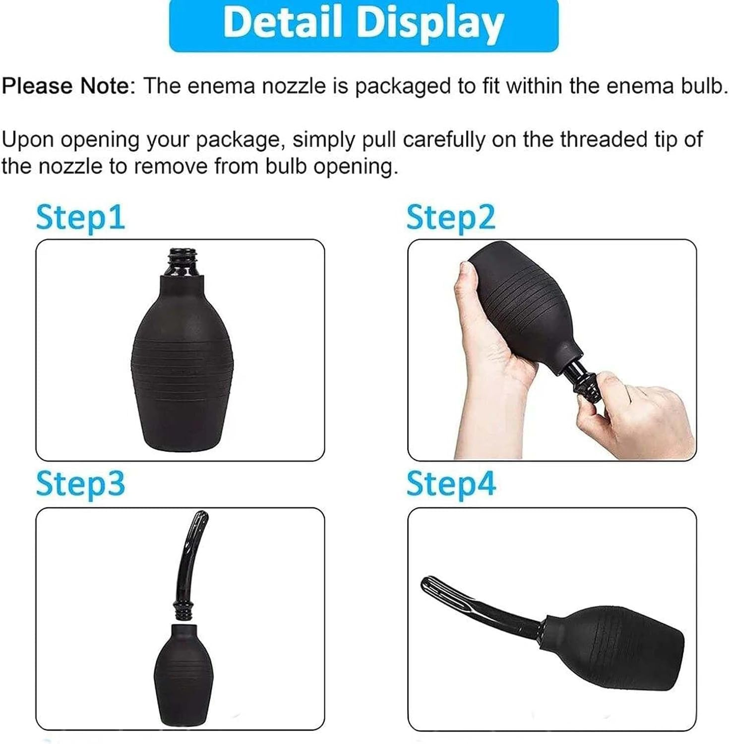 Douche Enema Bulb Vaginal Douche Enema Cleaner for Women&rsquo;S or Man&rsquo;S Health -For Water or Coffee Colon Cleansing, Detox and Constipation (Blue, 10.4 Ounce) image number 1