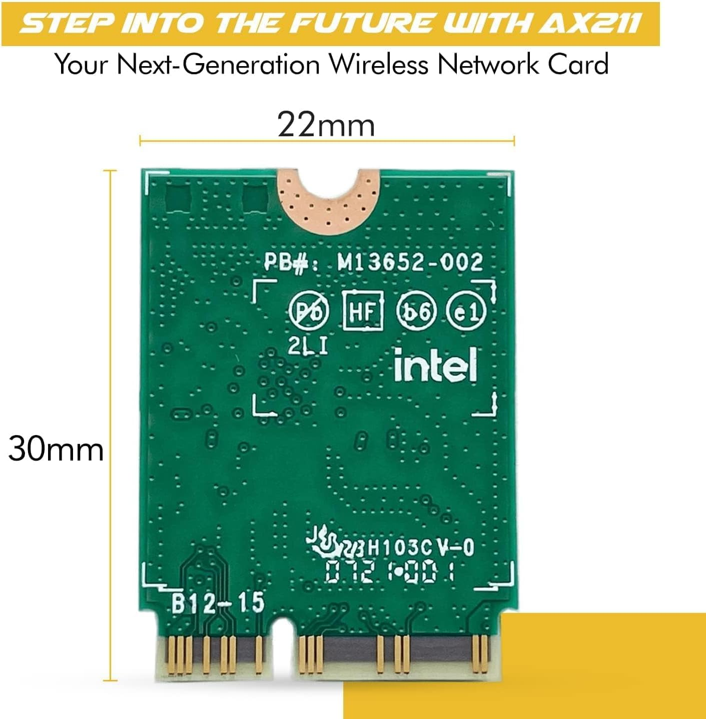 AX211 Wifi 6E Card | Tri-Band Wi-Fi | up to 2.4 Gbps | Cnvio2 M.2 Wifi Card for PC | Supports Bluetooth 5.3 | Requires Intel 11Th+ Gen CPU Windows 10/11, Linux | AX211NGW image number 2