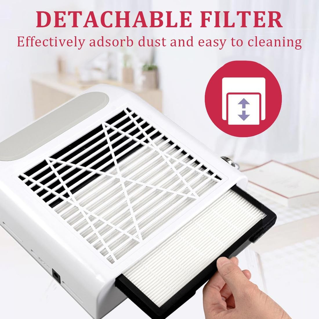 BEPSYOM 1 X Filter for Dust Extraction, for Manicure and Pedicure Accessories for Nail Vacuum Cleaner, Nail Vacuum Cleaner, Model CJ XC003, Nail Art, Extraction, Dust Collector, Filter Screen, Nail image number 4