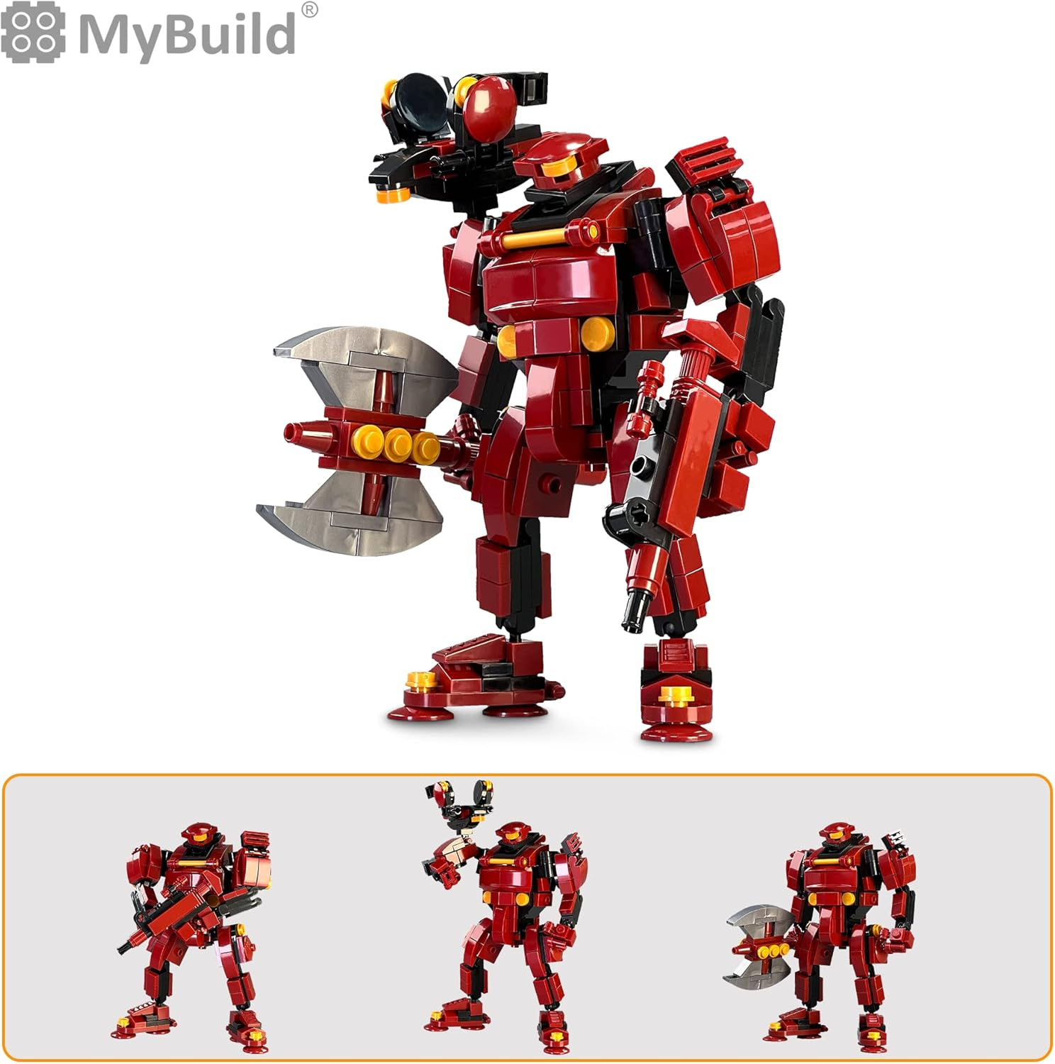 Mybuild Mecha Frame Rita &ndash; Red Armour Sci-Fi Mech Building Set - Model 5018 image number 4