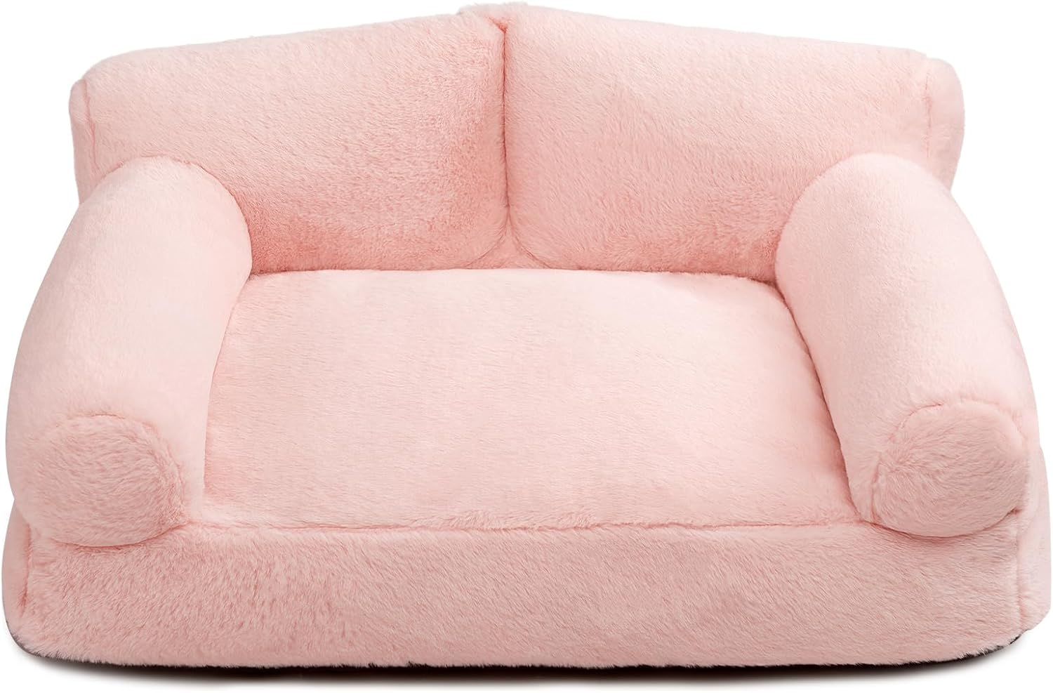 Hollypet Cat Bed for Small Dogs, Soft Plush Sofa Bed for Cats and Puppies, Soft Breathable Sofa Nest for Pets, Pink