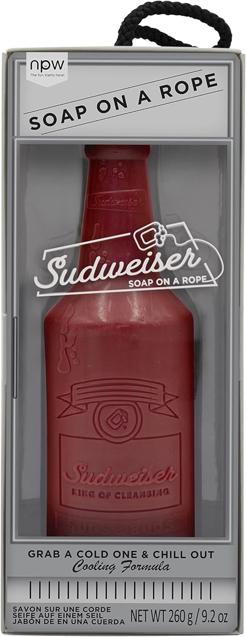 NPW Gifts Sudwiser Soap on a Rope, Beer Bottle Shape, 260G - Fun Novelty Bathroom Soap, Ideal for Showers, Sinks and Beer Lovers image number 2