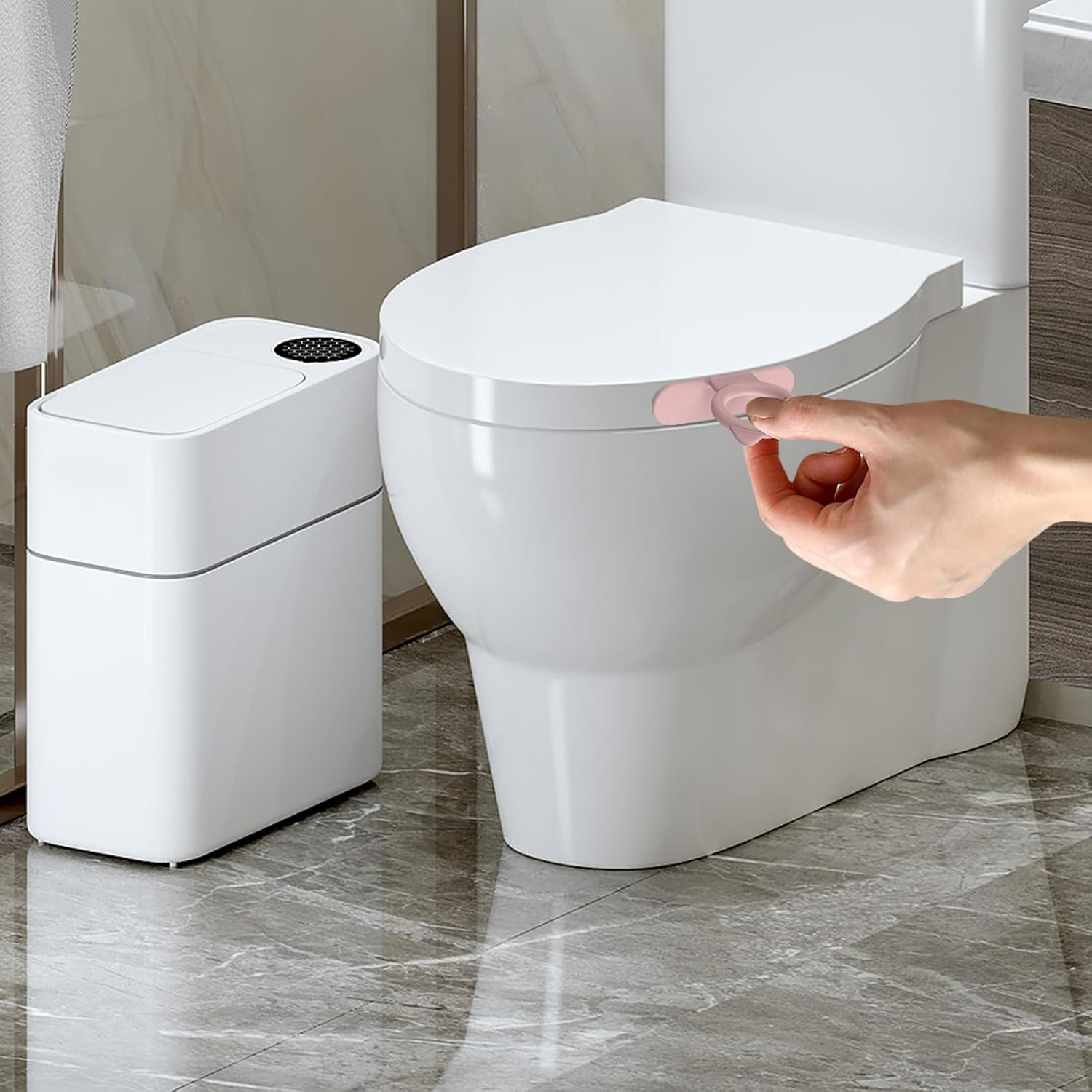 10PCS Toilet Seat Handles,No Touch Toilets Cover Handle Tools,Toilet Seat Handle to Lift,Bathroom Toilet Accessories for Office,Home,Hotel,School(Pink,White,Gray,Black,Matcha Green) image number 4