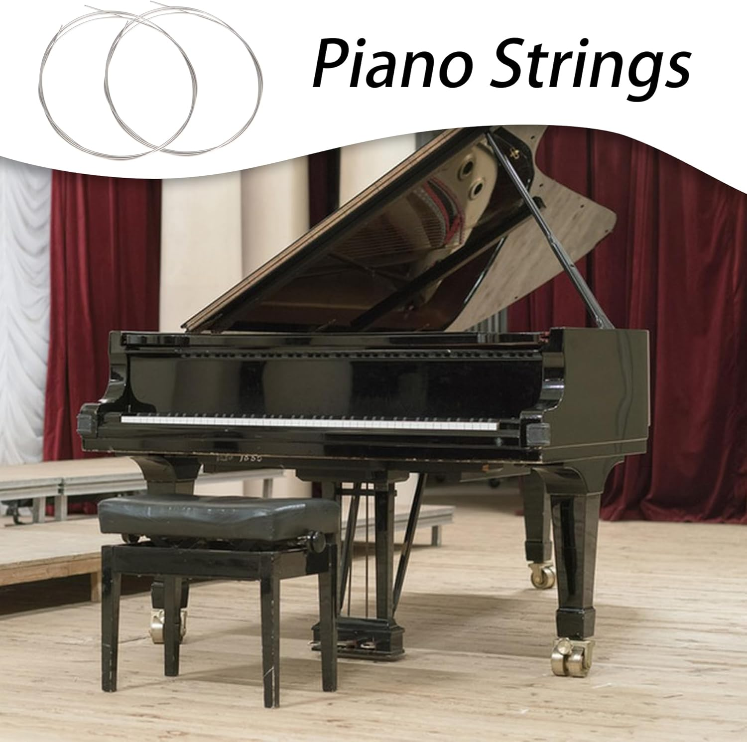 BQLZR 2X Piano Accessories Steel Wire 1M Piano Strings 13# Silver Replacement Strings image number 4