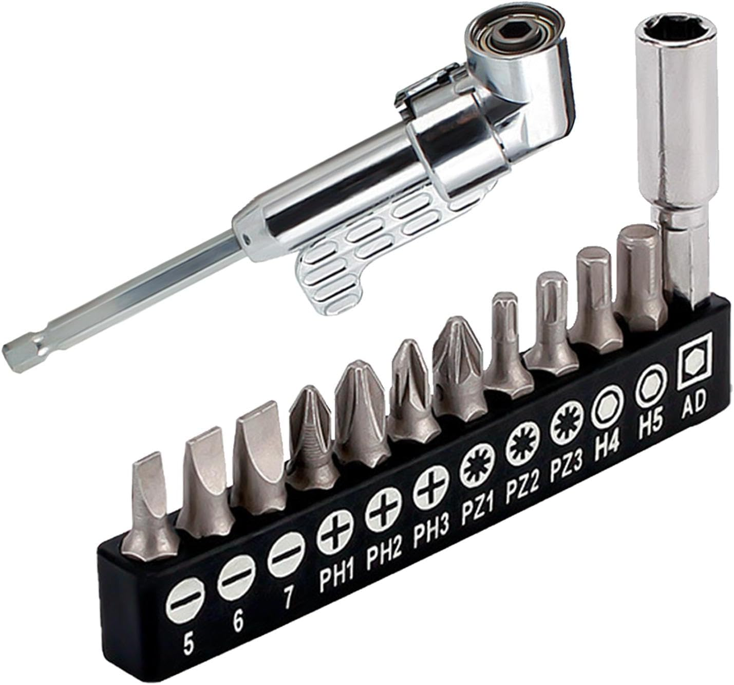 Acunny Right Angle Drill, 90 Degree Drill Accessory - 105&deg; Square Drill Bit Set Right Angle Screwdriver Set | Drill Accessories Power Tools Multifunctional Drill Set For