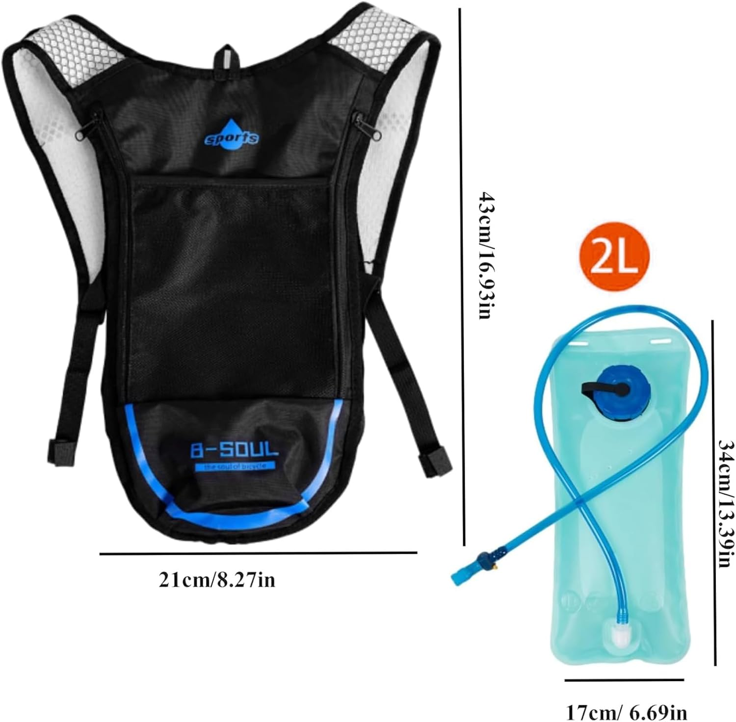 Hydration Vest Backpack, Running Vest Outdoor Master Hydration Backpack Pack Lightweight Water Running Vest for Hiking Trail Running Cycling Race Marathon image number 4