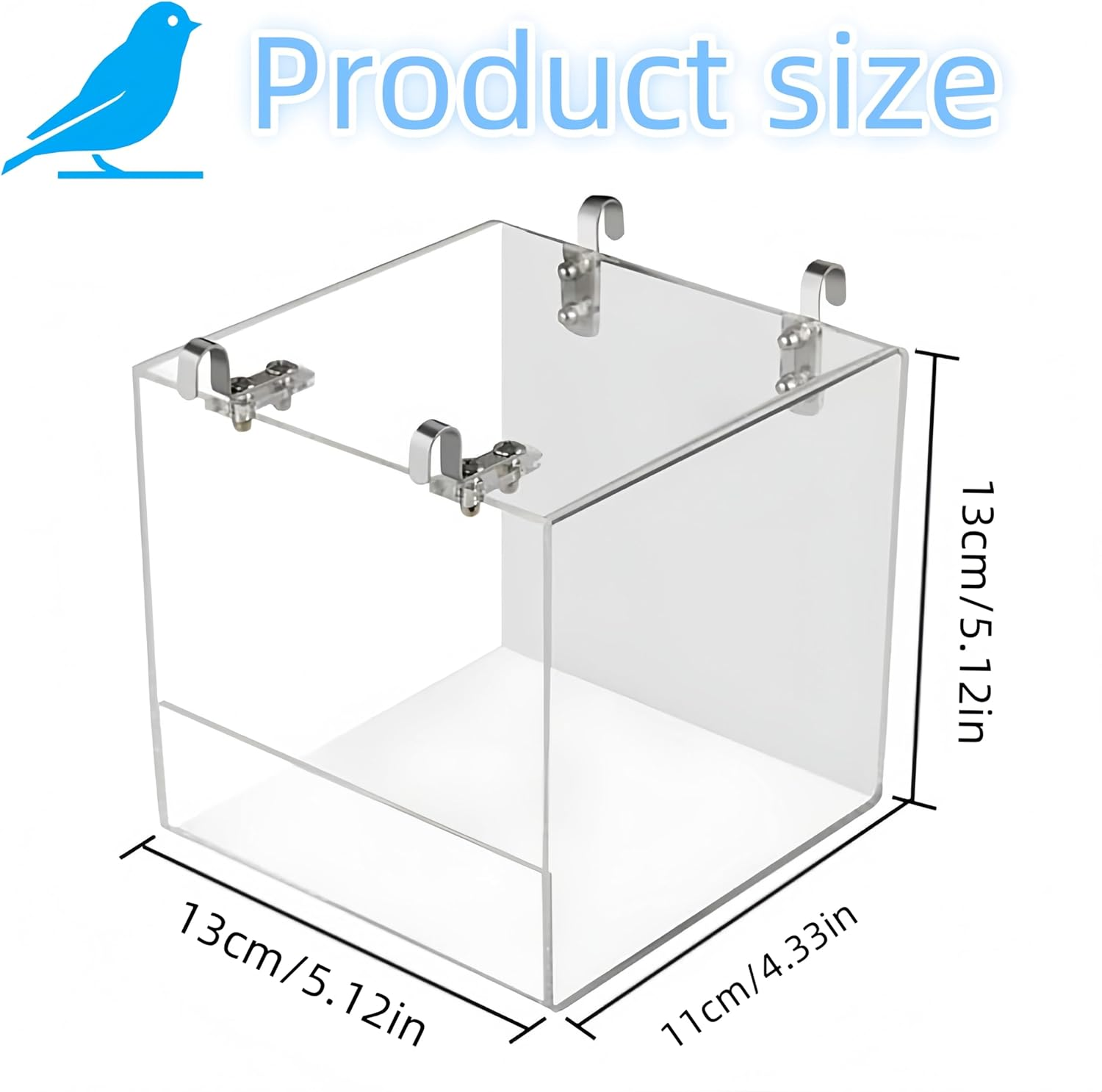 Acrylic Hanging Bird Bath for Cage Bird Bath for inside Cage Parrot Bath for Cage Hanging Bird Bath Cube Bird Bathtub Bath No-Leak Shower Box Cage Accessory