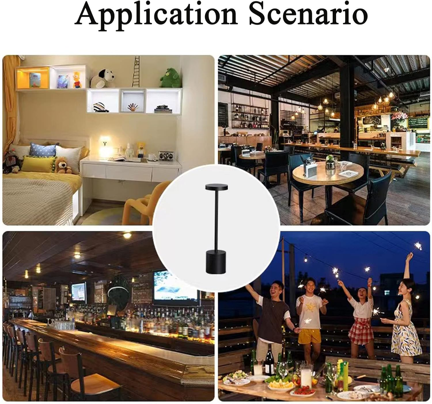 Rechargeable Cordless LED Table Lamp, 5200Mah Battery Operated Desk Lamp, 3 Color Modes, Touch Dimmable, USB Bedside Lamp for Home, Dining, Indoor, Outdoor, Living Room &ndash; Black image number 6