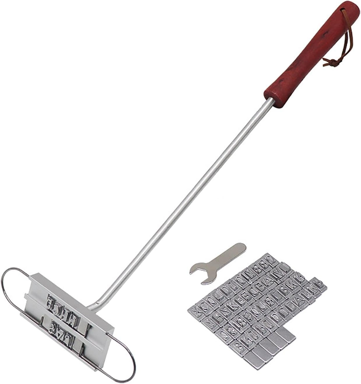 Barbecue Branding Iron -55 Letter Barbecue Grill Branding Iron with 55 Interchangeable Letters | Wooden Handle Barbecue Accessories | Grill Utensils for Branding Steaks, Burgers, Chicken, Meat image number 3