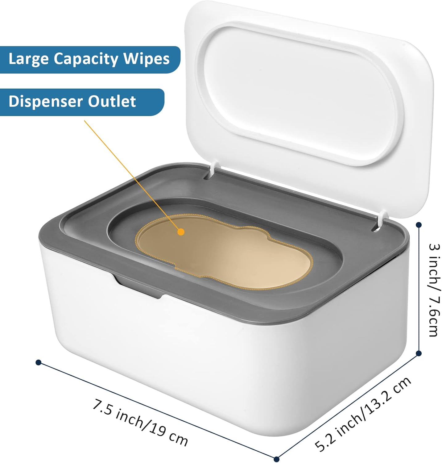 3 Pieces Baby Wipes Dispenser Baby Wipe Holder Container Case with Sealing Design Refillable Box Keeps Wipes Fresh Easy Open and Close for Bathroom Nursery image number 5