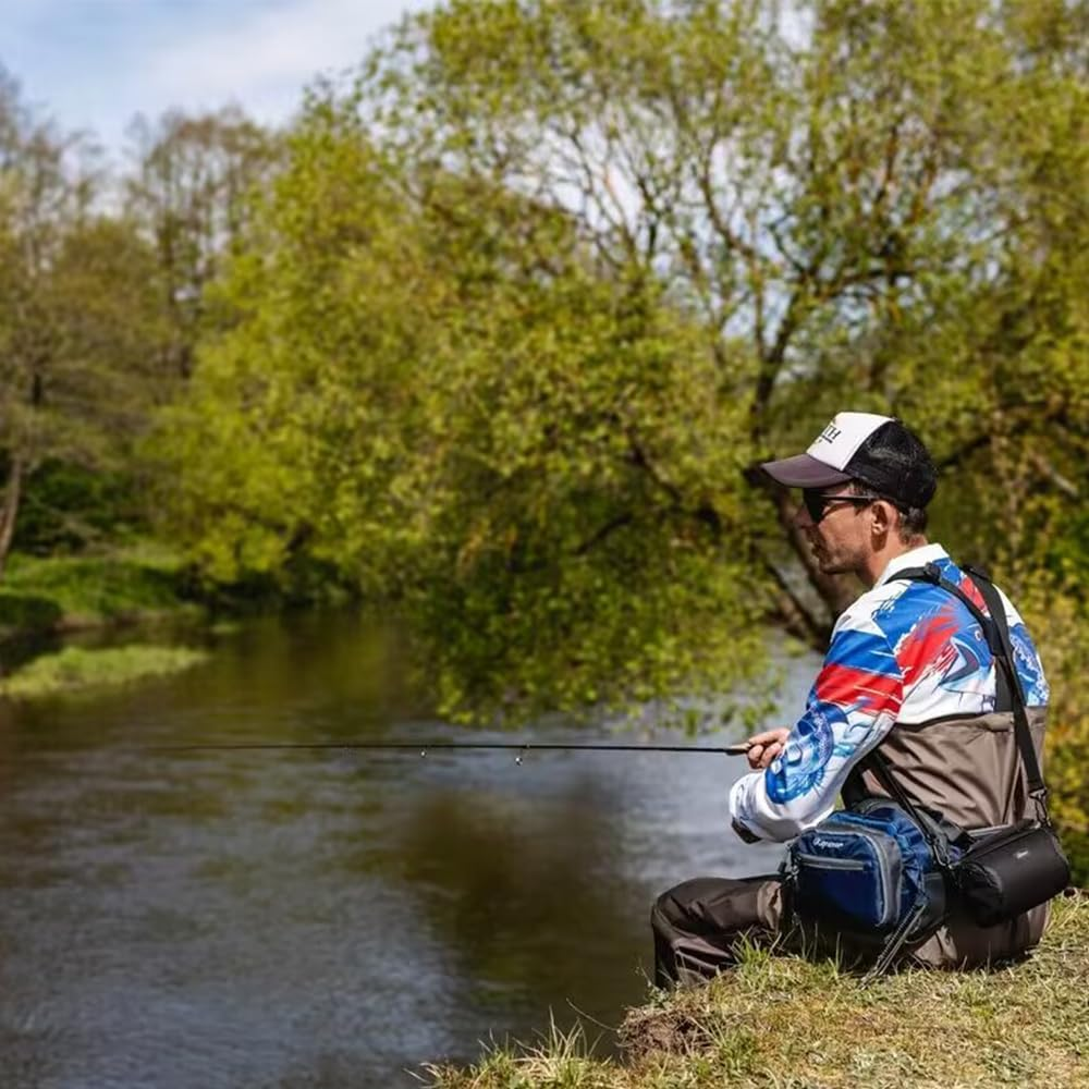 Raprance Fly Fishing Waist Pack with Adjustable Waist Strap, Multi Pocket Fall River Fishing Chest Pack image number 4